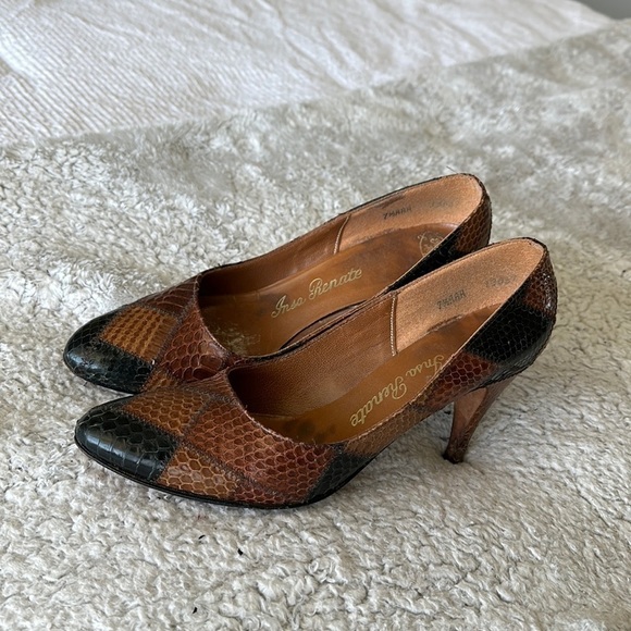 Insa Renate genuine reptile vintage heels - Picture 1 of 11